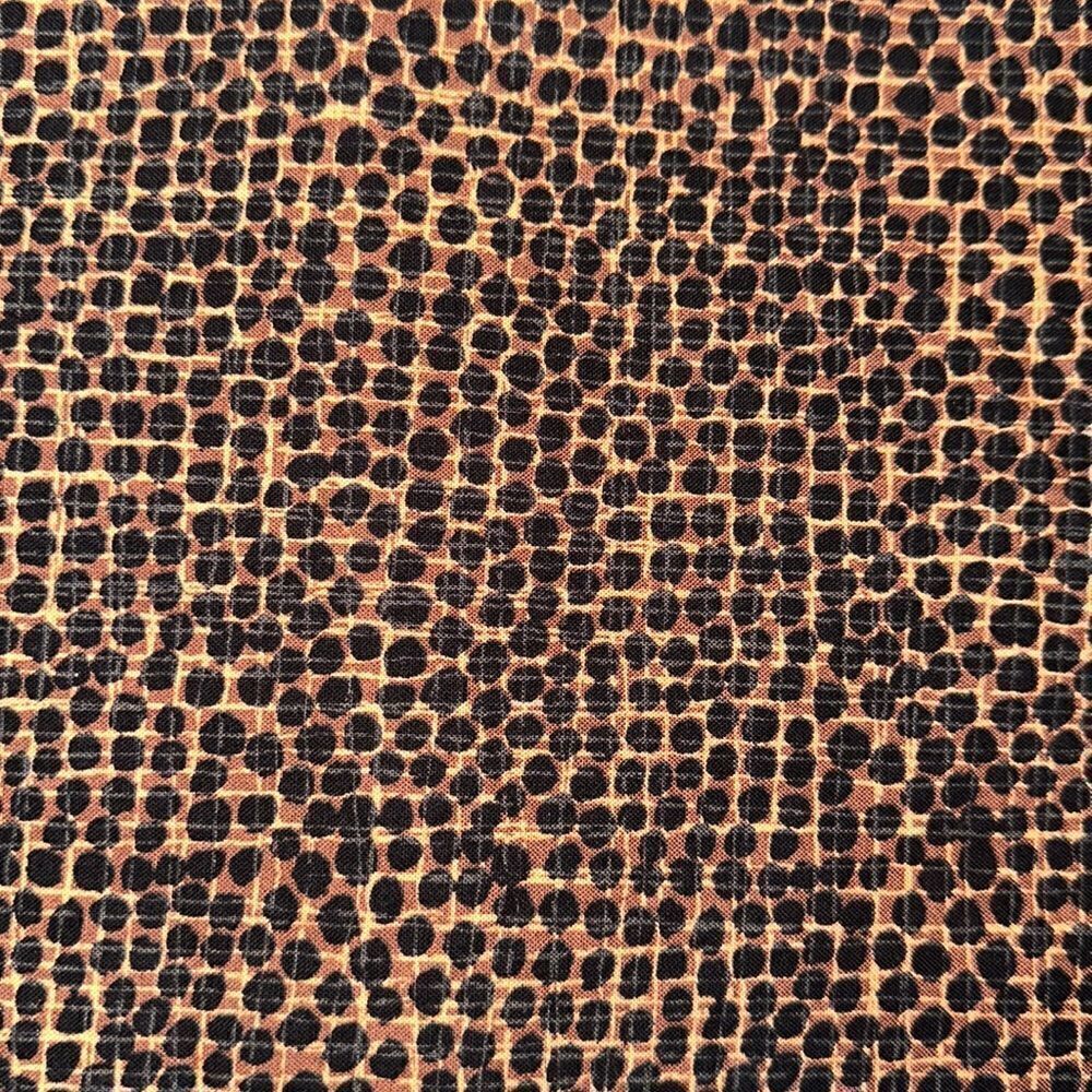 Keepsake CALICO Cotton Quilt Fabric Brown Black Tan Spotted Animal Print